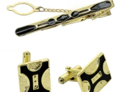 Coffret à cravate et boutons de manchette