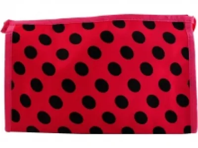 Trousse maquillage à pois zippée