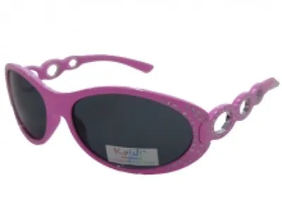 Lunettes de soleil enfant avec monture ovale et branches perforées