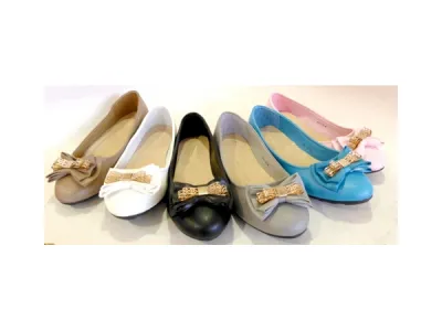 Ballerine noeud doré  Réf 6623  3.95€ HT 