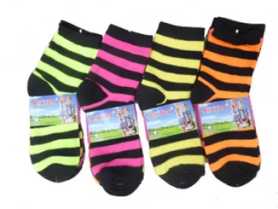 Chaussette rayé fluo