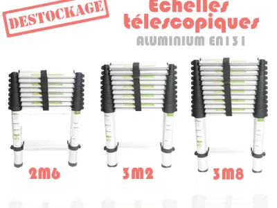 DESTOCKAGE LOT D'ECHELLES TELESCOPIQUES