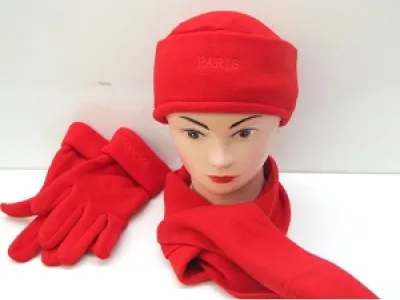 Ensemble Gant bonnet écharpe polaire - ref.2248