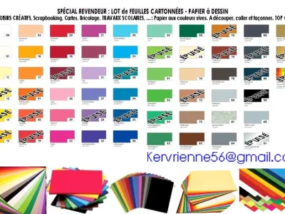 LOT de FEUILLES CARTONNÉES – PAPIER à DESSIN pour LOISIRS CRÉATIFS, Scrapbooking, Cartes, Bricolage, TRAVAUX SCOLAIRES, …