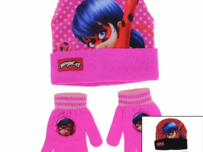 3x Bonnets et gants LadyBug