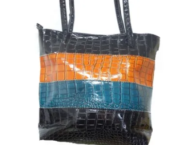 Sac à main croco multicolore 