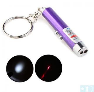 Grossiste, fournisseur et fabricant L8/2 en 1 lampe de poche LED et pointeur laser rouge avec le keychain pourpre