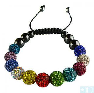 Grossiste, fournisseur et fabricant CB3/bracelet en cristaux multicolore, macramé et Ematite noire véritable
