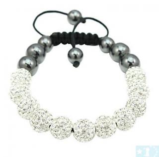  Grossiste, fournisseur et fabricant CB9/bracelet en cristal, macramé et Ematite noire véritable.(10 couleurs)