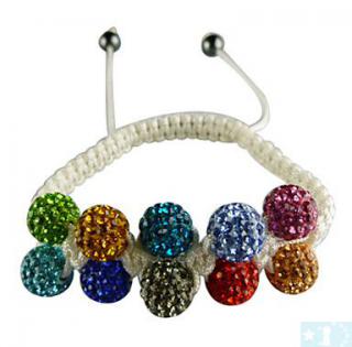  Grossiste, fournisseur et fabricant CB22/bracelet feminin compose de 10 boules de crystale multicolores 
