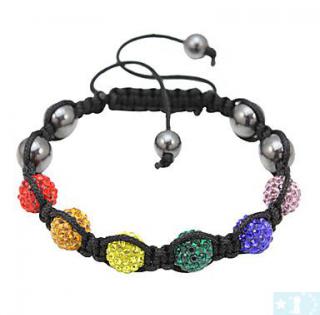 Grossiste, fournisseur et fabricant CB15/bracelet en cristaux multicolore, macramé et Ematite noire véritable