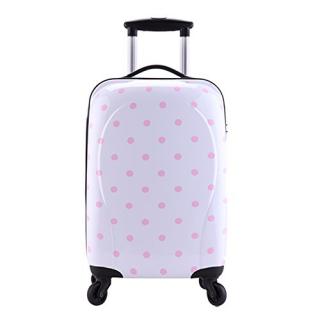 Valise Taille Cabine rigide blanc enfant ultra leger brillant ABS+PC 4 roues PARTY PRINCE
