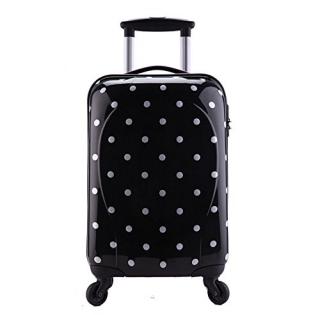 Valise Taille Cabine rigide noir blanc ultra leger shine 4 roues PARTY PRINCE