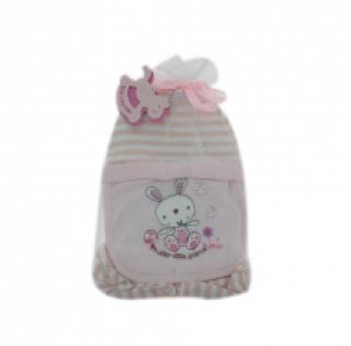 Ensemble vêtement bébé 3 pièces à rayures avec motif fantaisie