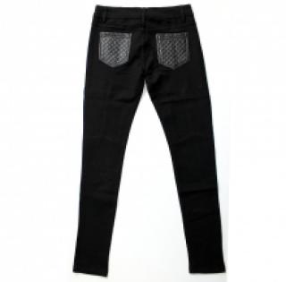 Pantalon avec poches en cuir matélassé