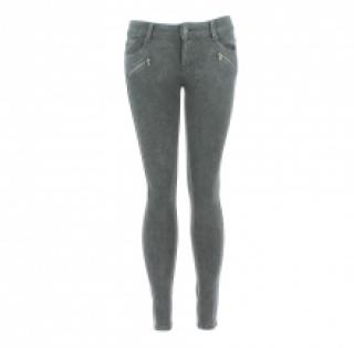 Jeans skinny gris foncé avec poches zippées