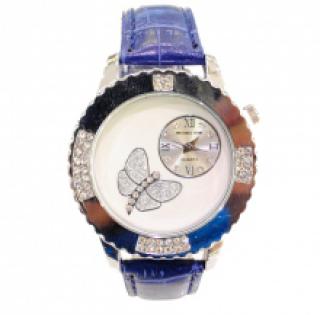 Montre-bracelet pour femme avec papillon strass