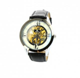 Montre automatique pour homme avec cadran transparent et chronographe