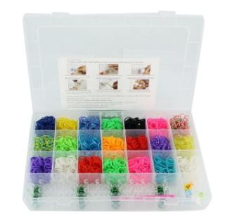 Kit d'élastiques de diverses couleurs avec crochet en plastique