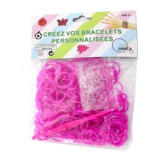 Joli bracelet élastique bicolore à tisser