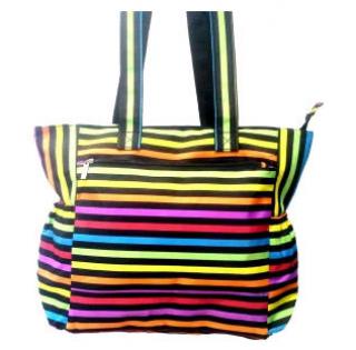 Sac à main imprimé rayures multicolores