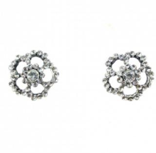 Boucles d’oreilles fleurs strass