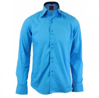 Chemise fashion slim turquoise  Réf 2661  Prix 10.90€ HT