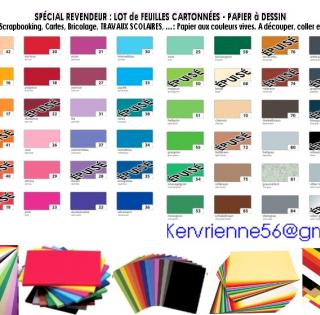 LOT de FEUILLES CARTONNÉES – PAPIER à DESSIN pour LOISIRS CRÉATIFS, Scrapbooking, Cartes, Bricolage, TRAVAUX SCOLAIRES, …