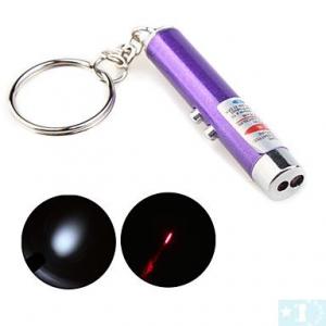 Grossiste, fournisseur et fabricant L8/2 en 1 lampe de poche LED et pointeur laser rouge avec le keychain pourpre