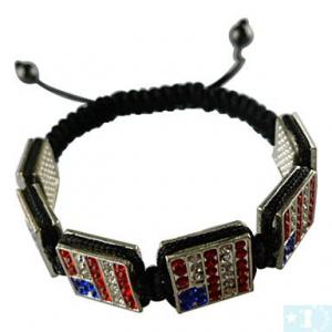 Grossiste, fournisseur et fabricant CB19/bracelet en crystaux carre avec drapeaux USA