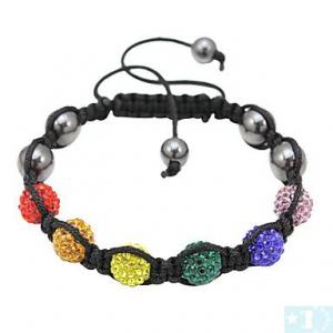Grossiste, fournisseur et fabricant CB15/bracelet en cristaux multicolore, macramé et Ematite noire véritable