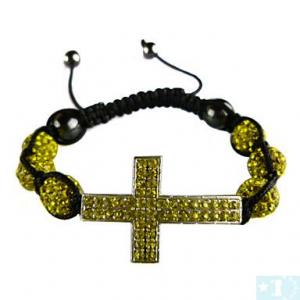 Grossiste, fournisseur et fabricant CB26/bracelet tendance en strass compose de 6 boules et d'une croix