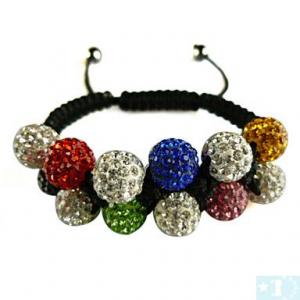  Grossiste, fournisseur et fabricant CB29/bracelet feminin compose de 11 boules de crystal multicolor