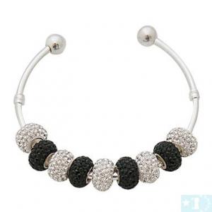 Grossiste, fournisseur et fabricant CB38/bracelet bicolore plaque argent et crystal