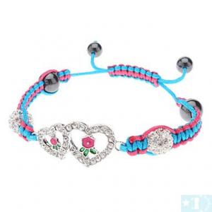 Grossiste, fournisseur et fabricant  CB39/bracelet avec petit coeur en crystaux et macrame