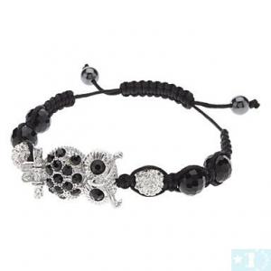  Grossiste, fournisseur et fabricant CB47/superbe bracelet en strass avec Hibou argente