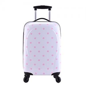 Valise Taille Cabine rigide blanc enfant ultra leger brillant ABS+PC 4 roues PARTY PRINCE
