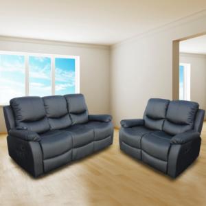 Ensemble 3+2 de fauteuils de massage "Vibroluxe" ECO-8200 noir ECO-DE®