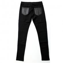 Pantalon avec poches en cuir matélassé