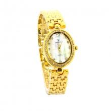 Montre bijou ovale pour femme incrustée de strass