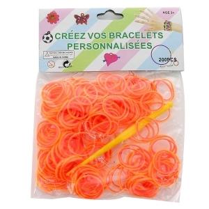 Bracelet élastique orange à tisser