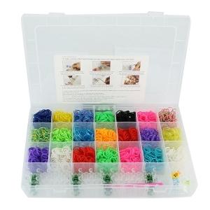 Kit d'élastiques de diverses couleurs avec crochet en plastique