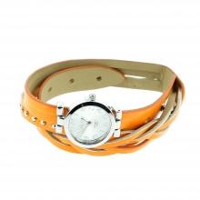 Montre bracelet double tour tressé et clouté