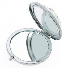 Miroir de sac rond enjolivé de strass avec double face